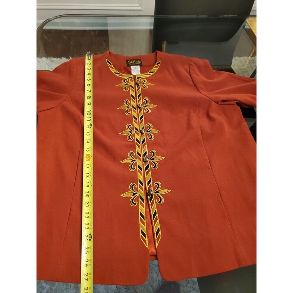 VTG Bob Mackie Solid Polyester Long Sleeve Buttons Front Jacket Blazer Size 1X - Picture 10 of 11